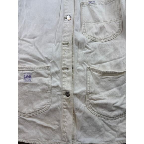 Lee x H&M Men’s Ecru Denim Chore Shirt Jacket Size M Workwear Overshirt Pockets - Picture 16 of 16